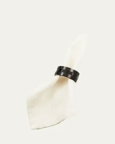 MacKenzie-Childs Black Check Napkin Ring, Set of 4 | Thumbnail 2