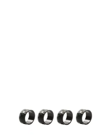 MacKenzie-Childs Black Check Napkin Ring, Set of 4 | Thumbnail 1