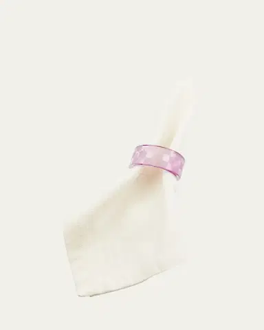 MacKenzie-Childs Lavender Check Napkin Ring, Set of 4 | Thumbnail 2