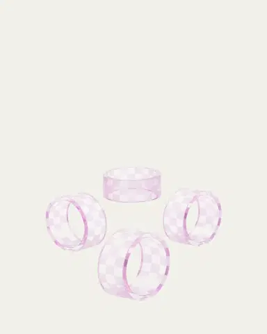 MacKenzie-Childs Lavender Check Napkin Ring, Set of 4 | Thumbnail 3