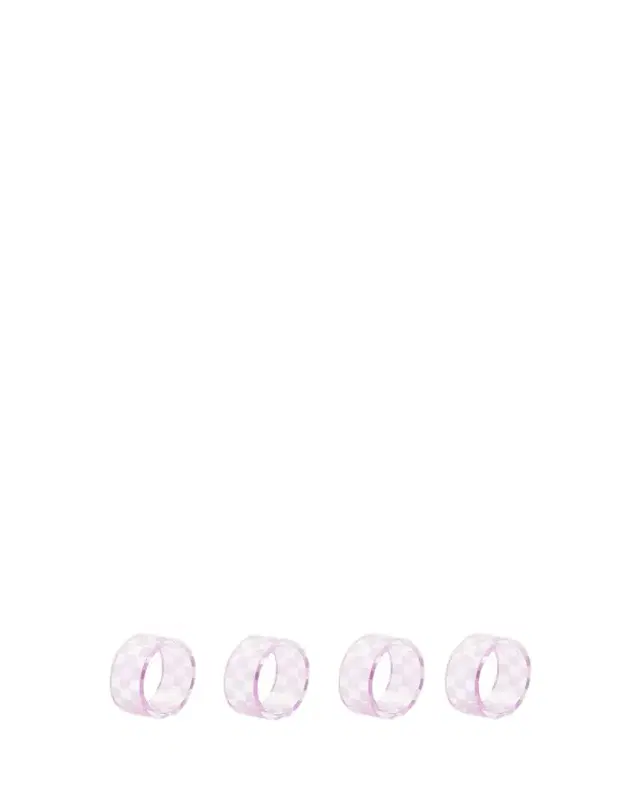 MacKenzie-Childs Lavender Check Napkin Ring, Set of 4
