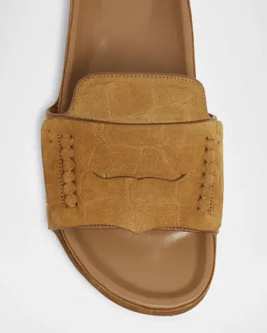 Jacquemus Les Sandales Croc-Embossed Leather Sandals | Thumbnail 4