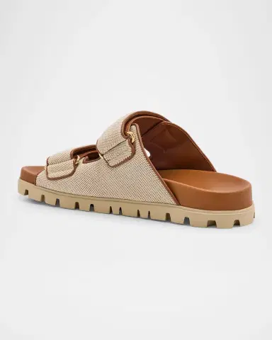 Miu Miu Canvas Dual-Grip Comfort Sandals | Thumbnail 3 Miu Miu Canvas Dual-Grip Comfort Sandals | Thumbnail 3