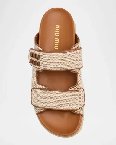Miu Miu Canvas Dual-Grip Comfort Sandals | Thumbnail 5 Miu Miu Canvas Dual-Grip Comfort Sandals | Thumbnail 5