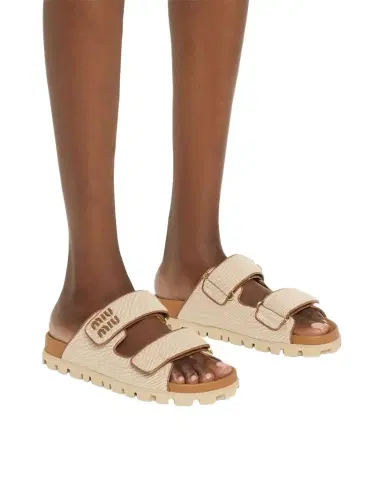 Miu Miu Canvas Dual-Grip Comfort Sandals | Thumbnail 1 Miu Miu Canvas Dual-Grip Comfort Sandals | Thumbnail 1