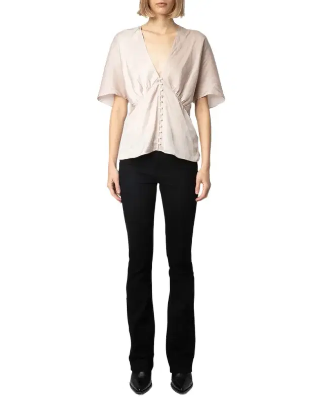 Zadig & Voltaire Thodri Satin Button-Front Blouse