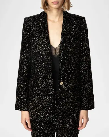 Zadig & Voltaire Valse Glitter Dots Velvet Blazer | Thumbnail 5 Zadig & Voltaire Valse Glitter Dots Velvet Blazer | Thumbnail 5