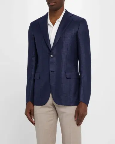 Brioni Men's Tonal Plaid Sport Coat | Thumbnail 4 Brioni Men's Tonal Plaid Sport Coat | Thumbnail 4