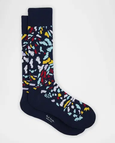 Paul Smith Men's Jacaranda Abstract Print Crew Socks | Thumbnail 2