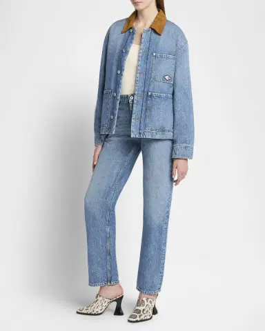 Bottega Veneta Suede Collar Vintage Indigo Denim Jacket | Thumbnail 6