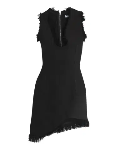 FERRAGAMO Raw-Edge Sleeveless Denim Mini Curve Dress | Thumbnail 1