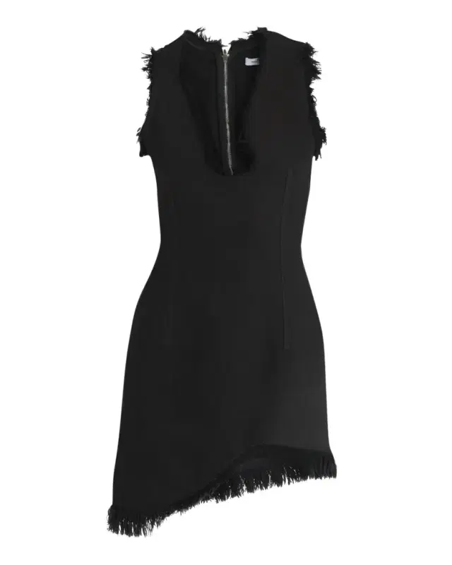Raw-Edge Sleeveless Denim Mini Curve Dress