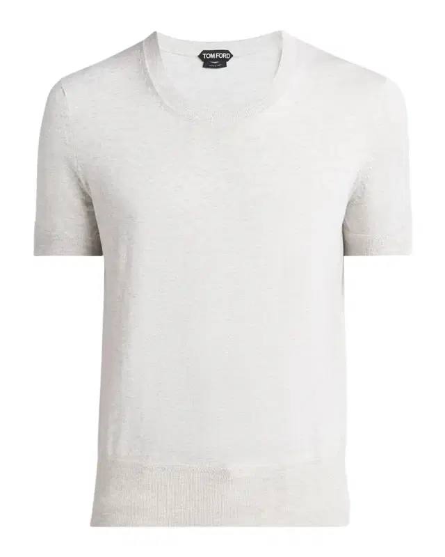 Men 's Cotton Short-Sleeve Crewneck Sweater