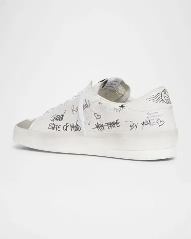 Golden Goose Men's Stardan Graffiti Leather Low-Top Sneakers | Thumbnail 4 Golden Goose Men's Stardan Graffiti Leather Low-Top Sneakers | Thumbnail 4