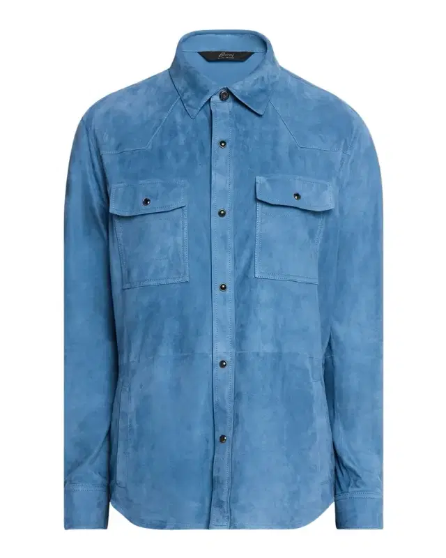 Men 's Suede Snap-Front Western Shirt