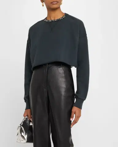 Golden Goose Golden Embellished Cropped Sweatshirt | Thumbnail 4 Golden Goose Golden Embellished Cropped Sweatshirt | Thumbnail 4