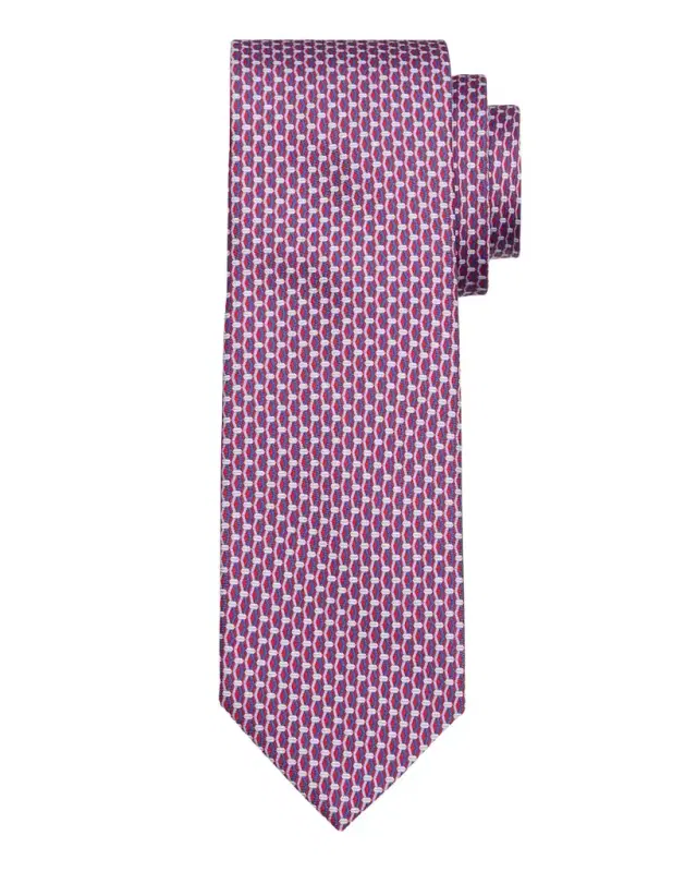 Men 's Geometric Chainlink Silk Tie