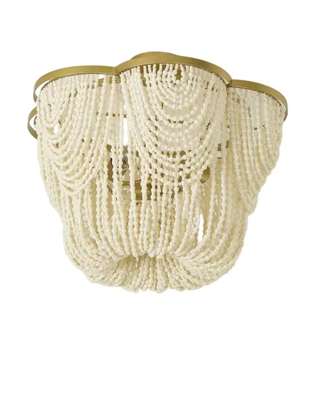 Neiman Marcus Draped Wood Bead Flushmount