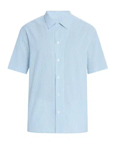 Brioni Men 's Stripe Cotton Seersucker Short-Sleeve Shirt | Thumbnail 1