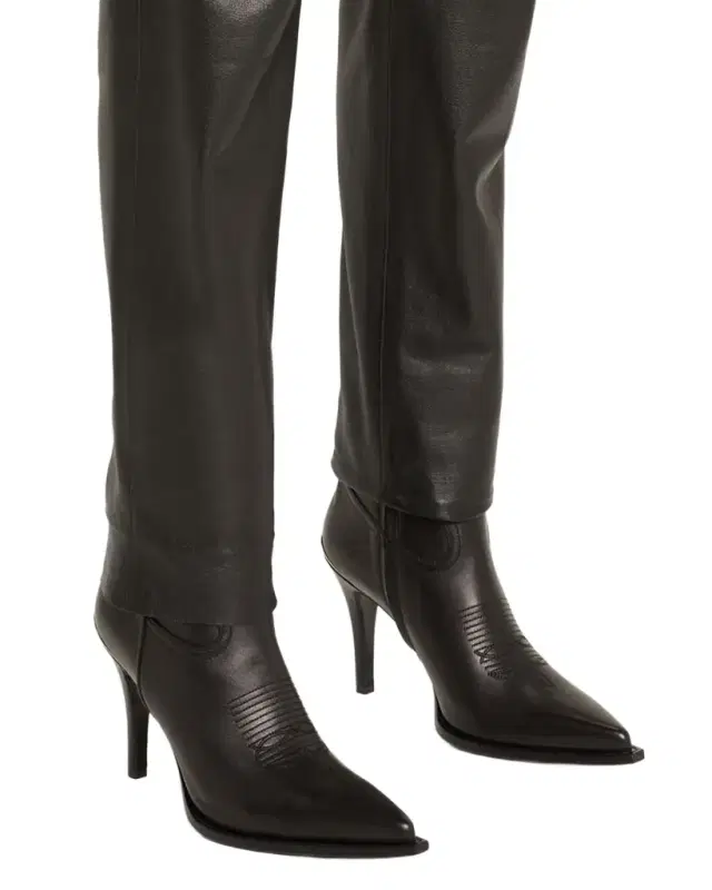Nancy Leather Western Stiletto Booties