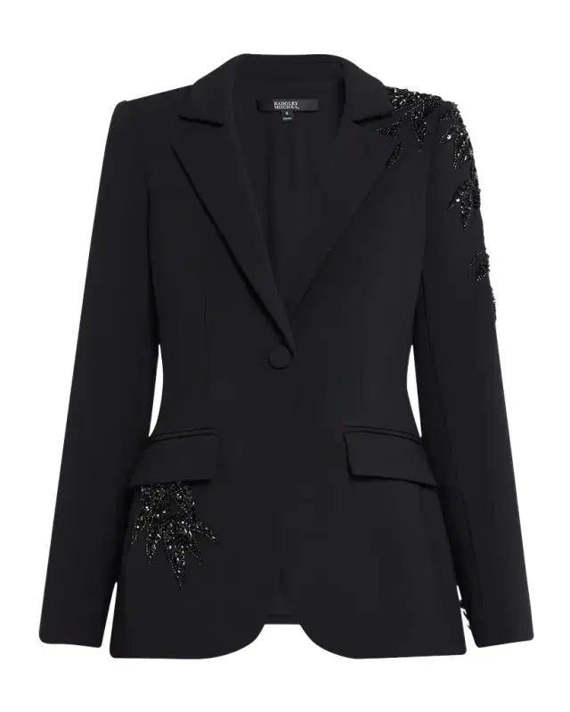 Single-Button Bead Embellished Jacket Single-Button Bead Embellished Jacket