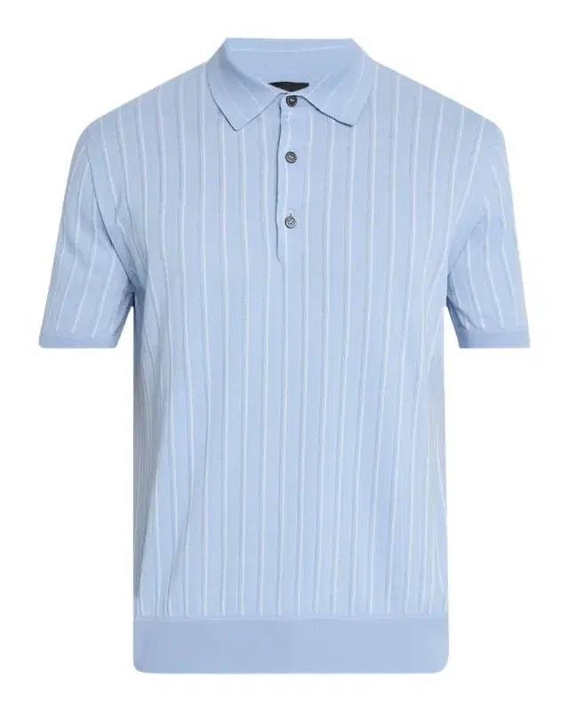 Men 's Stripe Short-Sleeve Polo Sweater