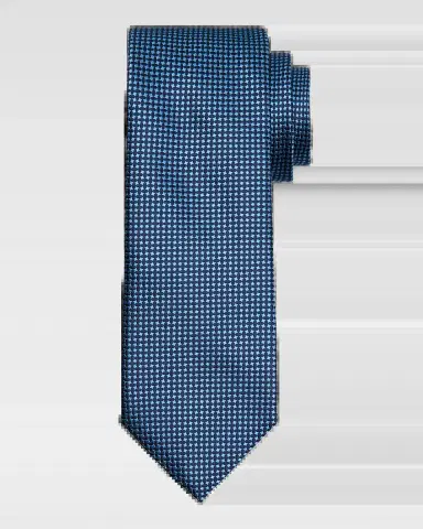 Canali Men's Micro-Geometric Silk Tie | Thumbnail 2