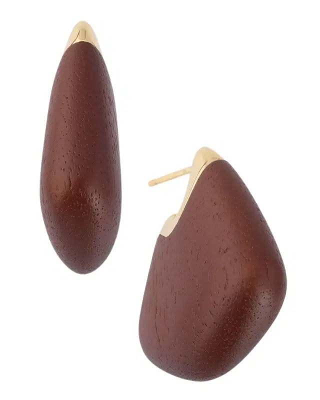 Small Fin Wood Earrings