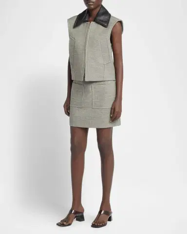 Bottega Veneta Structured Melange Mini Skirt | Thumbnail 2