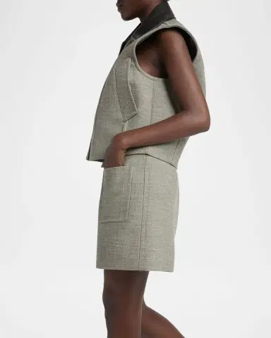 Bottega Veneta Structured Melange Mini Skirt | Thumbnail 5