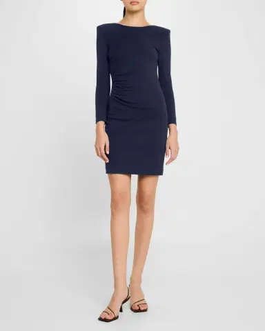 Emporio Armani Ruched-Hip Milan Jersey Mini Dress | Thumbnail 2 Emporio Armani Ruched-Hip Milan Jersey Mini Dress | Thumbnail 2