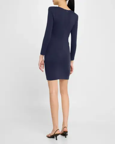 Emporio Armani Ruched-Hip Milan Jersey Mini Dress | Thumbnail 3 Emporio Armani Ruched-Hip Milan Jersey Mini Dress | Thumbnail 3
