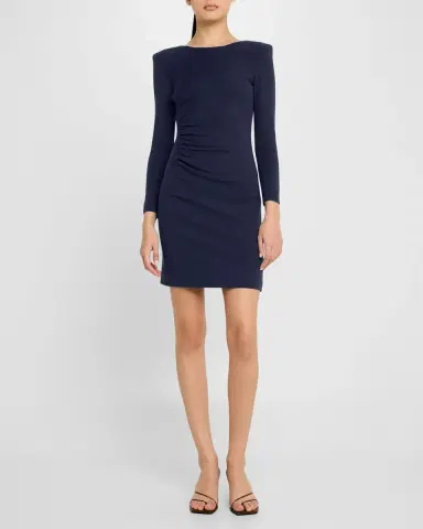 Emporio Armani Ruched-Hip Milan Jersey Mini Dress | Thumbnail 4 Emporio Armani Ruched-Hip Milan Jersey Mini Dress | Thumbnail 4