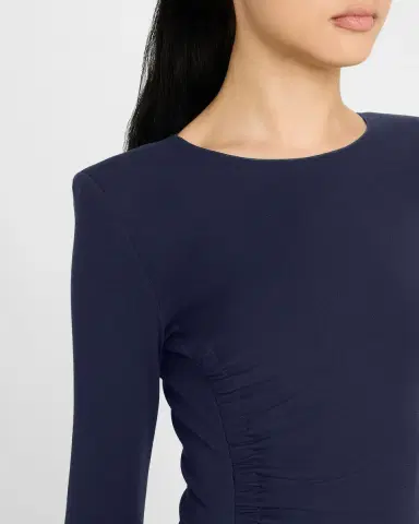 Emporio Armani Ruched-Hip Milan Jersey Mini Dress | Thumbnail 5 Emporio Armani Ruched-Hip Milan Jersey Mini Dress | Thumbnail 5