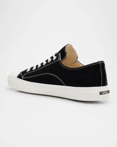 MOSCHINO Men's Canvas Low-Top Sneakers | Thumbnail 4 MOSCHINO Men's Canvas Low-Top Sneakers | Thumbnail 4