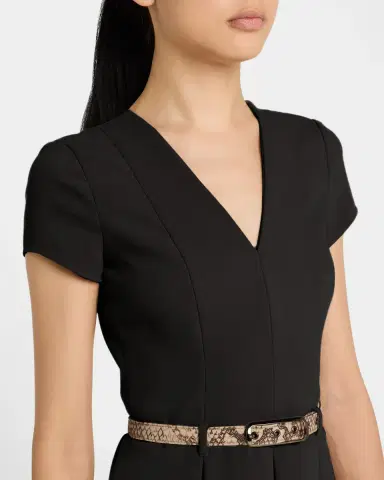 Emporio Armani Emma Belted Pleated A-Line Mini Dress | Thumbnail 5 Emporio Armani Emma Belted Pleated A-Line Mini Dress | Thumbnail 5