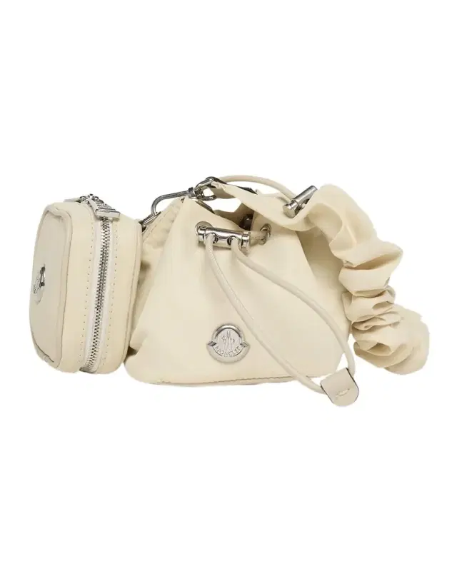 Nylon and Leather Double Pouch Bag