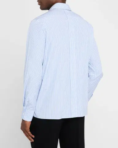 Saint Laurent Men 's Relaxed-Fit Cotton Stripe Sport Shirt | Thumbnail 3