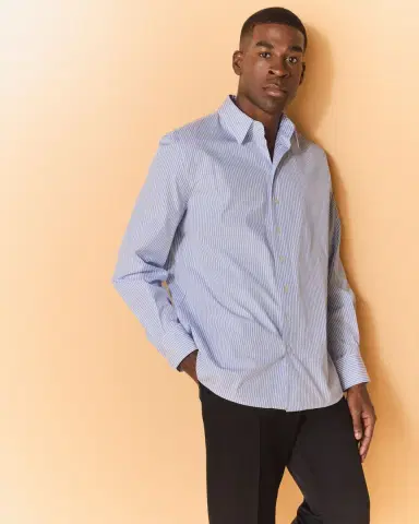 Saint Laurent Men 's Relaxed-Fit Cotton Stripe Sport Shirt | Thumbnail 5
