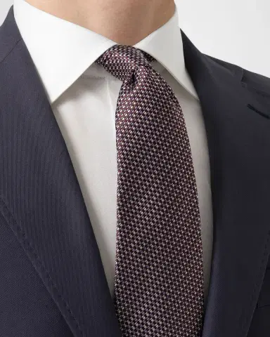 Eton Men's Woven Check Silk Tie | Thumbnail 2