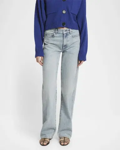 Proenza Schouler Ryman Light-Wash Denim Straight-Leg Jeans | Thumbnail 4