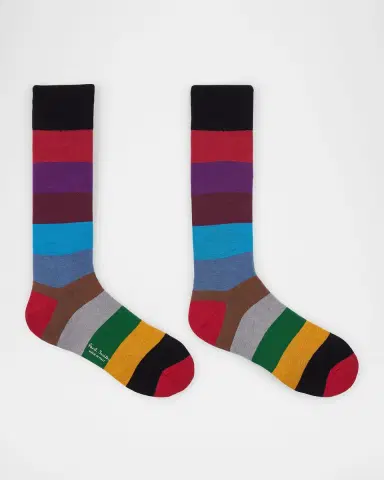 Paul Smith Men's Jonathan Bold Stripe Crew Socks | Thumbnail 2