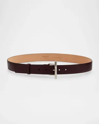 McQueen Sling Cross-Bar Buckle Leather Belt | Thumbnail 3