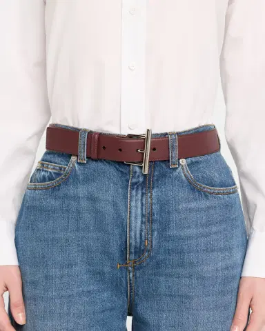McQueen Sling Cross-Bar Buckle Leather Belt | Thumbnail 1