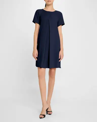 Emporio Armani Pleated Techno Cady Babydoll Mini Dress | Thumbnail 2 Emporio Armani Pleated Techno Cady Babydoll Mini Dress | Thumbnail 2