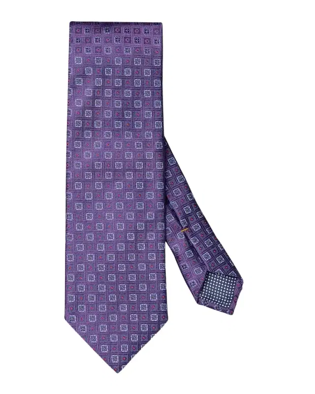 Eton Men 's Geometric Woven Silk Tie