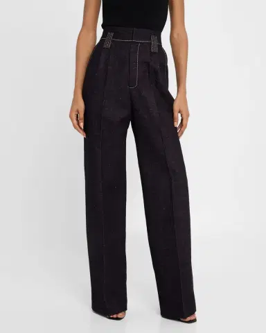 Dice Kayek Pleated Wide-Leg Denim Pants | Thumbnail 4