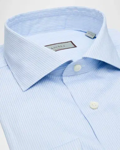 Canali Men's Cotton Tonal Stripe Dress Shirt | Thumbnail 2