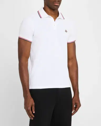Moncler Men's Striped-Trim Polo Shirt | Thumbnail 3