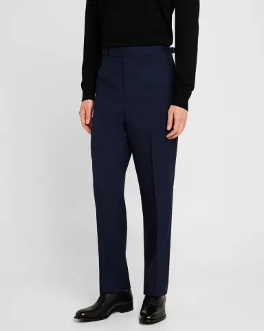 dunhill Men's Wool Flat-Front Trousers | Thumbnail 4 dunhill Men's Wool Flat-Front Trousers | Thumbnail 4